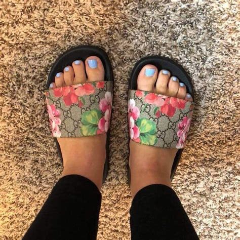 how to wear gucci bloom slides|Gucci Bloom slides women.